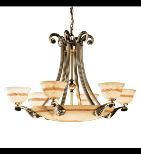 Đèn chùm đồng Possoni (ý) 2500/6+6
