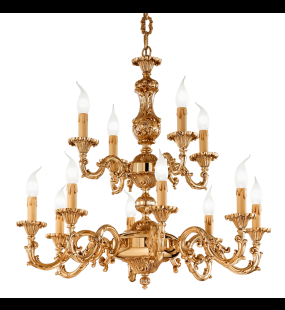 Đèn chùm đồng Possoni (ý) 504/8+4