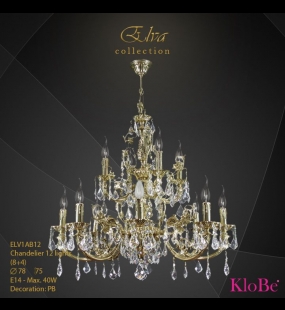 ĐÈN CHÙM ĐỒNG KLOBE ELV1AB12