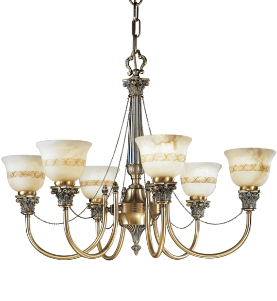 đèn chùm đồng possoni (ý) 27089-6