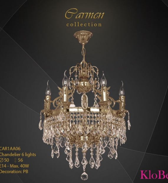 ĐÈN CHÙM ĐỒNG KLOBE CAR1AA06