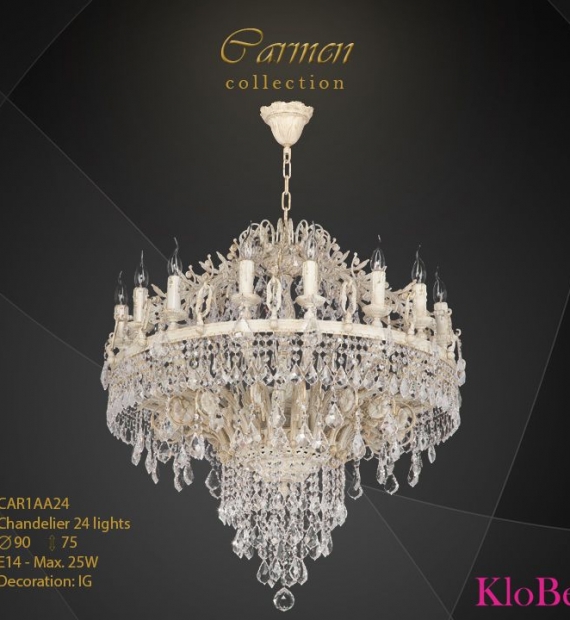ĐÈN CHÙM ĐỒNG KLOBE CAR1AA24