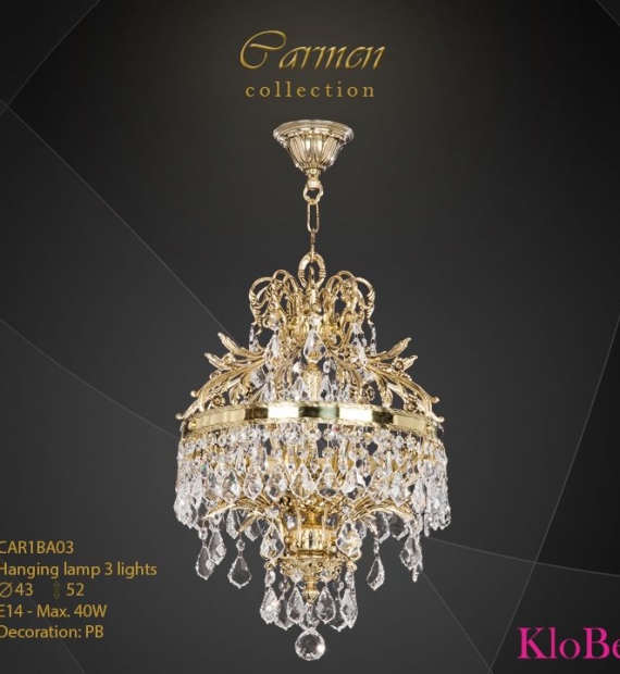 ĐÈN CHÙM ĐỒNG KLOBE CAR1BA03