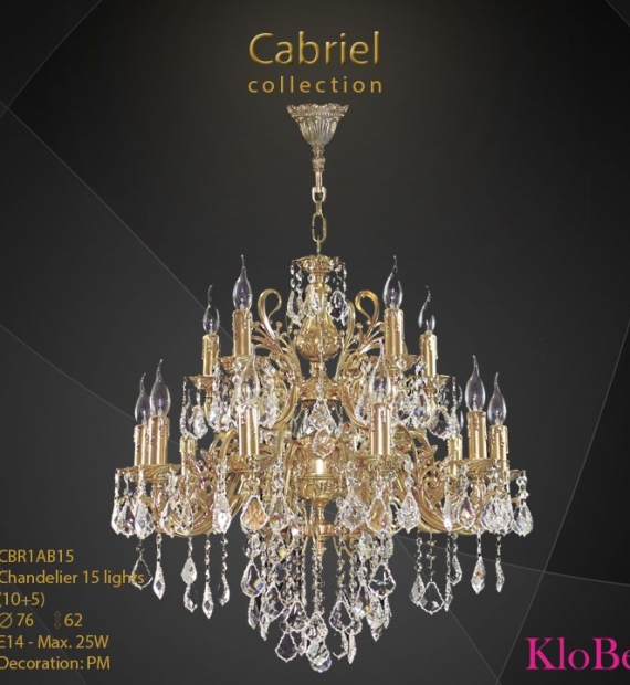 ĐÈN CHÙM ĐỒNG KLOBE CBR1AB15