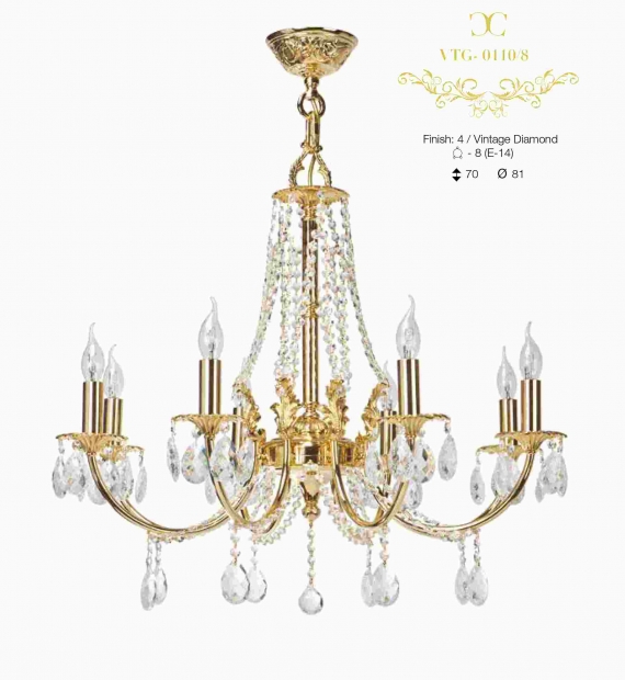 Đèn Chùm Đồng Cordon VTG-0110-8