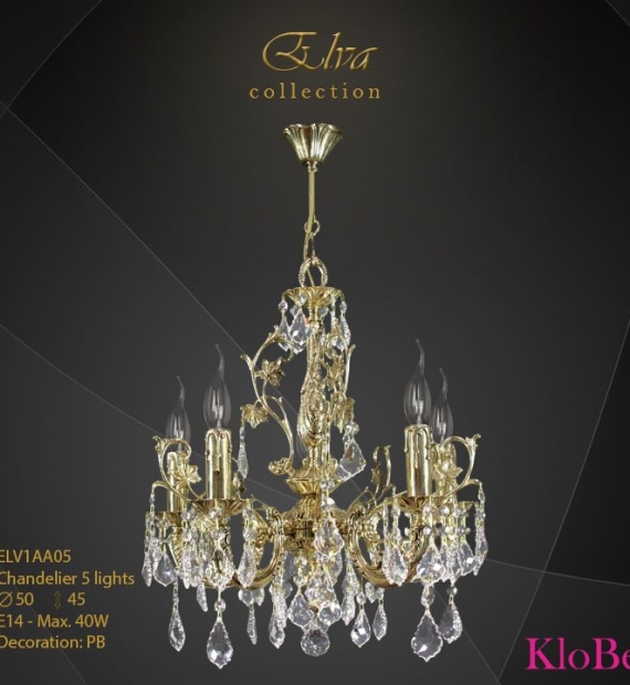 ĐÈN CHÙM ĐỒNG KLOBE ELV1AA05
