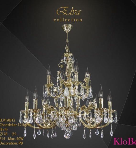 ĐÈN CHÙM ĐỒNG KLOBE ELV1AB12